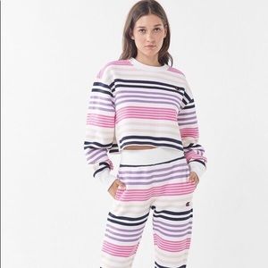 Urban outfitters x Champion striped sweatshirt
